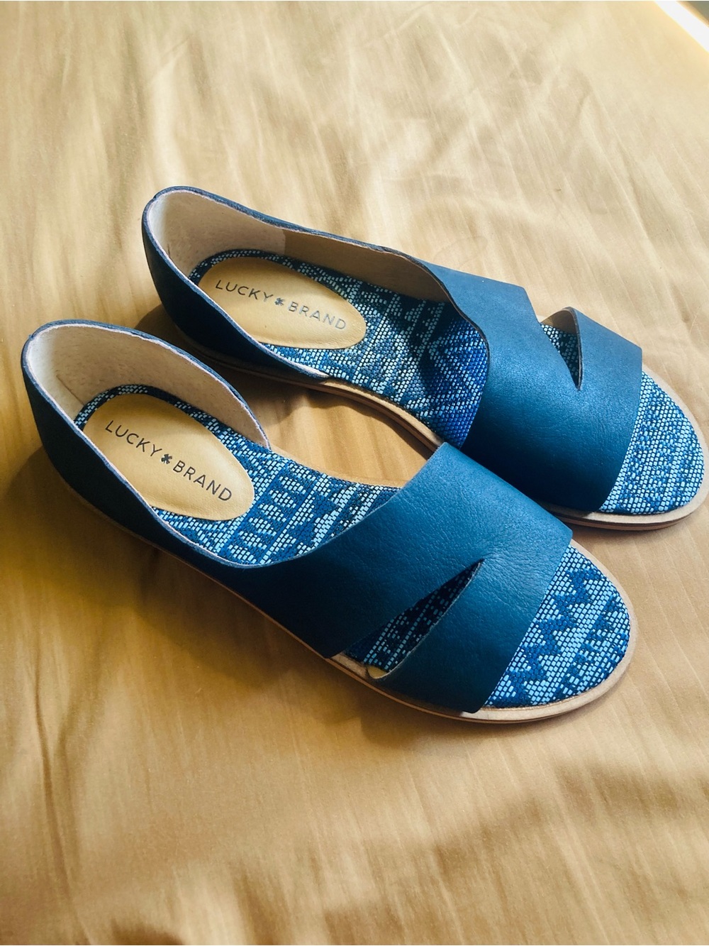 Felicitas Navy Blue Leather Lucky Brand sandal